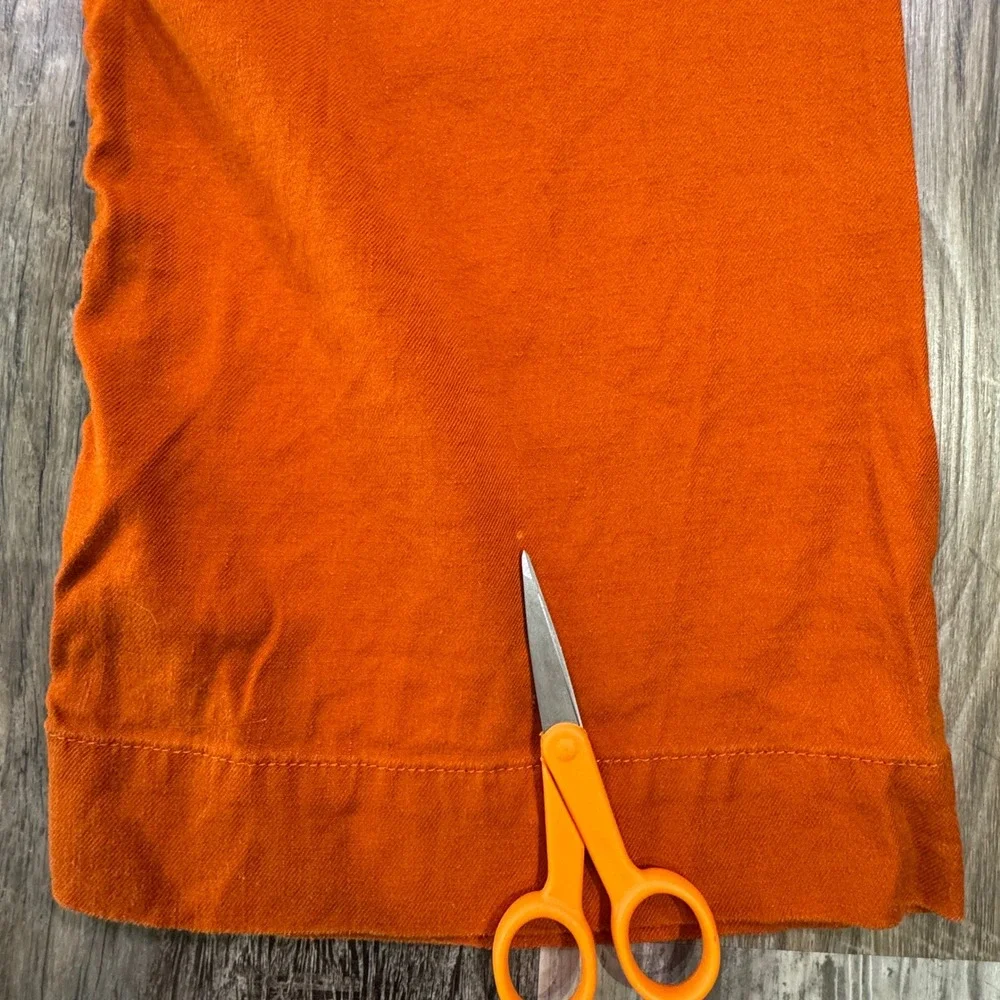 Maeve Pants Womens 4 Burnt Orange The Colette Wide Leg Linen Blend Cropped Pants - Picture 4 of 15